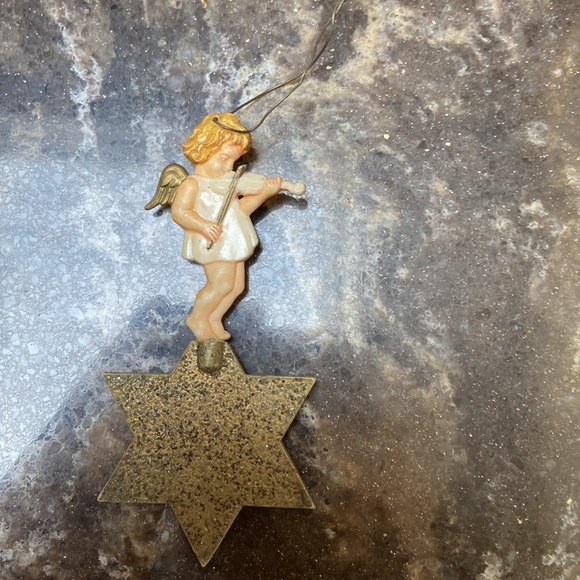 5 vintage Christmas ornaments Santa snowman reindeer Angel glass bulb - Picture 6 of 7